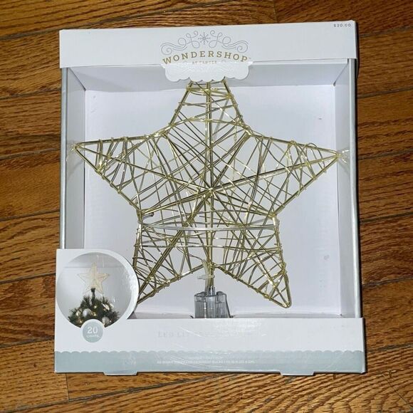 New in box target wondershop gold led lit tree topper star Christmas tree topper - Picture 1 of 8